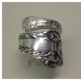 Antique Flatware Adjustable Sterling Silver Ring
