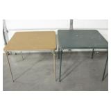 Lot Of 2 Vintage Card Tables w/ Folding Legs