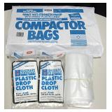 Lot of Drop Cloths & Compactor Bags