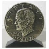 Metal Bicentennial Eisenhower Dollar Bank 5.75"
