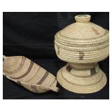 Lot Of 2 Ethiopian Handmade Baskets