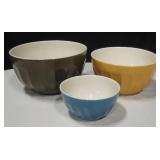 Set of 3 Vintage Pottery Mixing Bowls