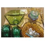 Box Lot of Assorted Colored Glassware