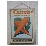 10.25" x 14" Repro Metal Sign - Long Boy Carrots