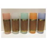 5 Mid-Century Siesta Ware Wood Wrapped Glasses