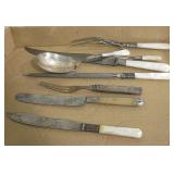 Lot of M.O.P. Handled Cutlery w/ Sterling Bands