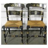 Pair Of 2 Ethan Allen Wicker Seat Chairs