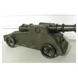 Decorative Cast Iron & Wood Cannon - 17" Long
