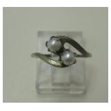 Vintage Sterling Silver & Pearl Ring