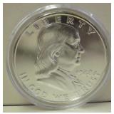 Oversized Silver Plated Franklin Half Dollar Copy