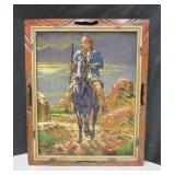 Framed Native American Original Painted On Velvet