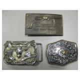 Lot Of 3 Vintage Western Belt Buckles