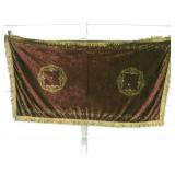 76" x 42" Bead Decorated Textile w/ Fringed Edge