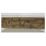 Old Wood Plank w/ Antique Tools Display - 46" Wide