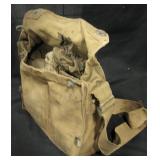 Antique US Army WWI Gas Mask, Filter & Pouch