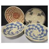 4 Coiled 7.5" Diameter Southwest Style Baskets