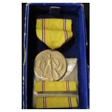 Vtg US Military American Defense Medal & 2 Ribbons