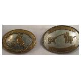 Lot Of 2 Vintage Cowboy Belt Buckles