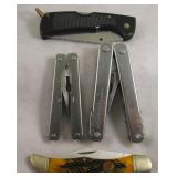 Lot Of 2 Pocket Knives & 2 Multi-Tools