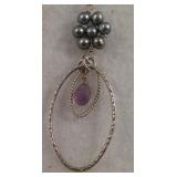 Sterling Silver Pearls & Amethyst Necklace