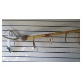 Leather w/ Antler Beaded Medicine Man Stick