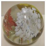 Vintage Flowers Paperweight - 2.5" Diameter