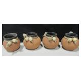 Lot Of 4 SW Terra Cotta Decorative Jars - 3" Tall