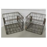2 Vtg 4-Gallon Milk Crates - HomeTown & Creamland