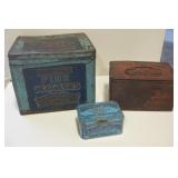 3 Antique Tobacco & Cracker Tins