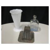 Vtg Toaster, Milk Glass Vase & Danmark Bottle