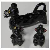Vintage Redware Dogs S&P Shakers w/ Dog Decanter