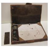 Antique Leather Stationary Writing Slope Box