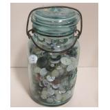 Vintage Canning Jar w/ Vintage Buttons
