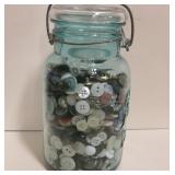 Vintage Canning Jar w/ Vintage Buttons