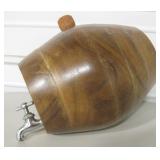 10" Long Wood Cask w/ Chrome Metal Spout