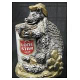 Chalkware Armadillo w/ Lone Star Beer Can 8" Tall