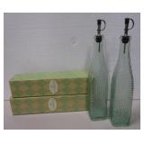 Pair Of NIOB Cypress 12" Glass Oil Decanters
