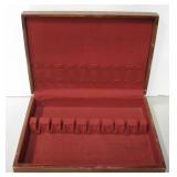 Vintage Felt Lined Wood Flatware Box