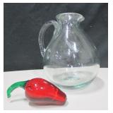 Glass Decanter w/ Red Chile Pepper Stopper