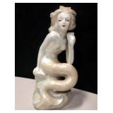 7" Tall Iridescent Ceramic Mermaid Figurine