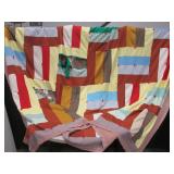 Large 72" x 96" Vintage Pant Suit Fabric Quilt