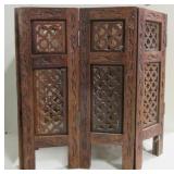 Carved Moroccan Wood 8-Panel Centerpiece Screen