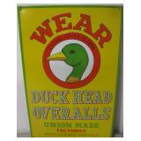 Duck Head Overalls Stamped Metal Sign