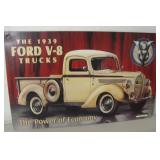Ford V-8 1939 Trucks Metal Sign 16" x 10"