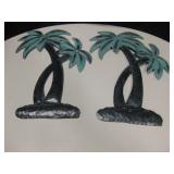 2 - 18" Tall Pressed Metal Palm Tree Wall Decor