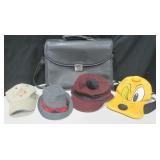 Samsonite Shoulder Bag & Assorted Hats / Caps