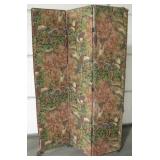 3-Panel Tapestry Over Wood Room Divider / Screen
