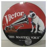 ANDE ROONEY Round Porcelain Victor RCA  Sign