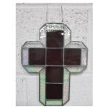 Stained Glass Wall Hanging Cross - 7.5" x 9.75"