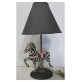 21.5" Tall Carousel Zebra Lamp - Works